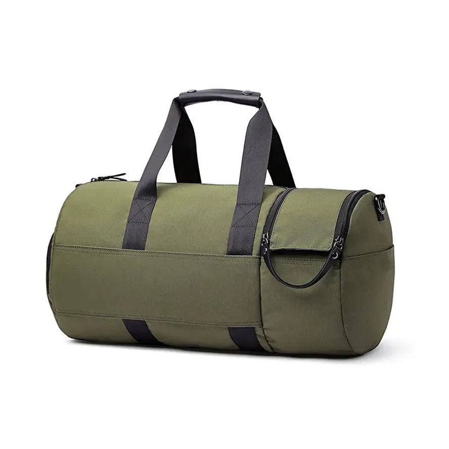 HKM-482835 Retro Waterproof Fitness Travel Bag - Heavy Duty Waxed Canvas and Leather Accents, Multiple Colours Available