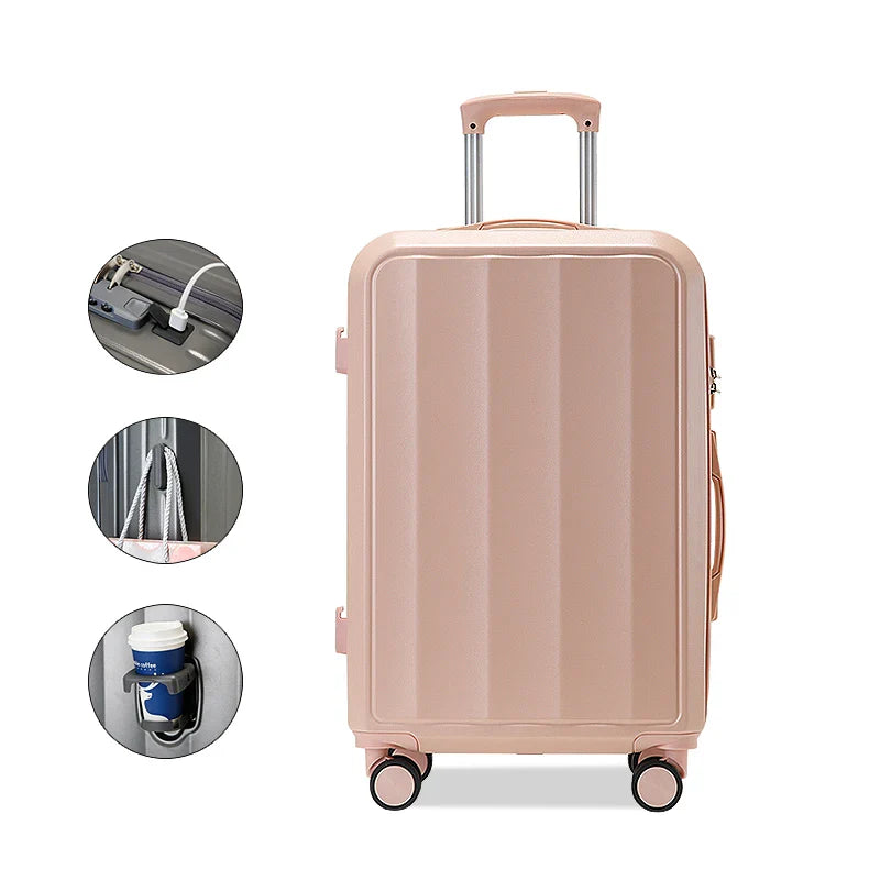 KTX-621779 Compact Travel Trolley Case with Leather Finish – Lightweight Cabin Luggage Solution