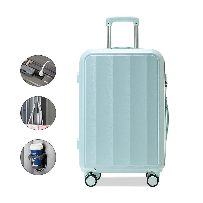 KTX-621779 Compact Travel Trolley Case with Leather Finish – Lightweight Cabin Luggage Solution