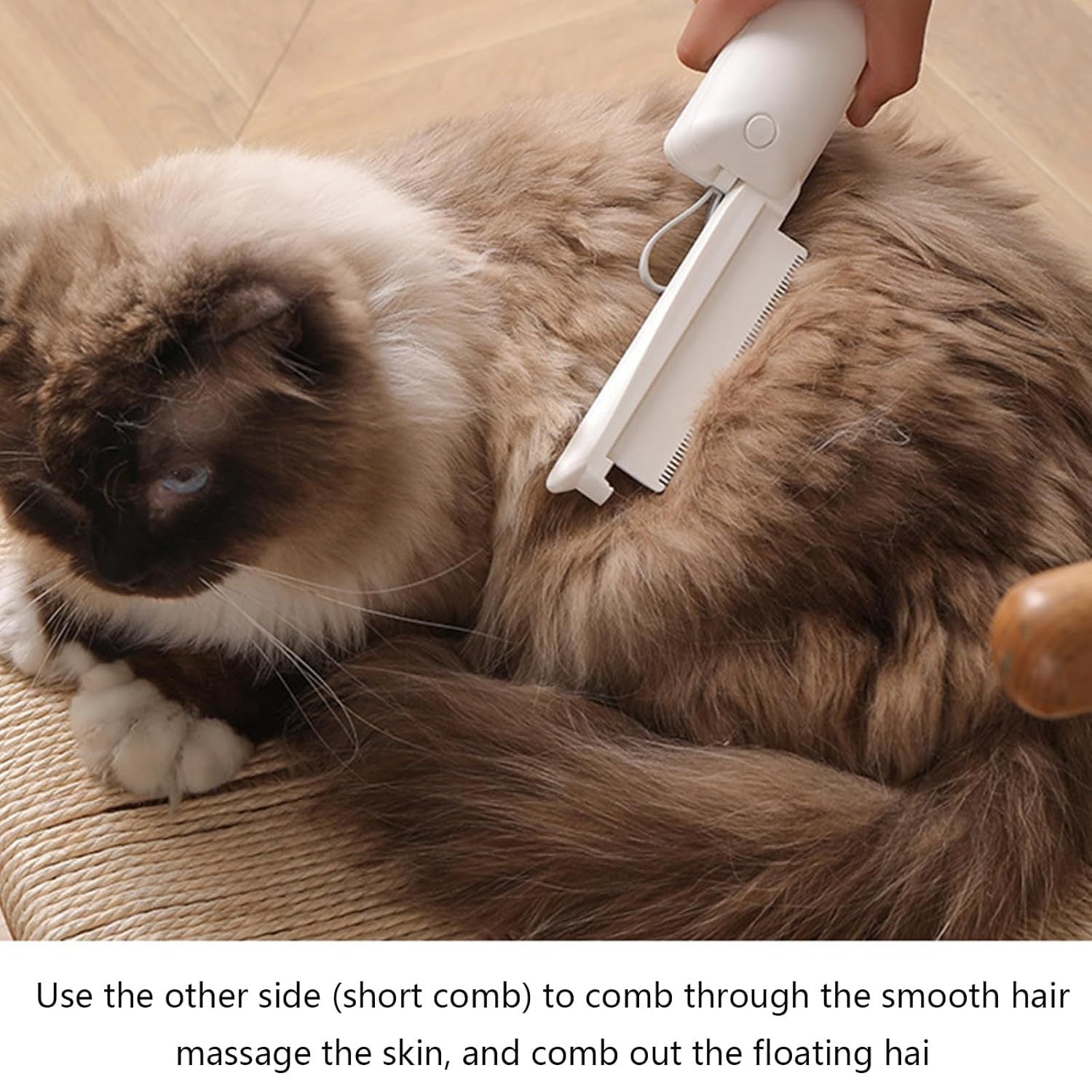 HKM-761875 3-in-1 Pet Grooming Comb with Round Smooth Ends and Lint Brush for Safe and Comfortable Use