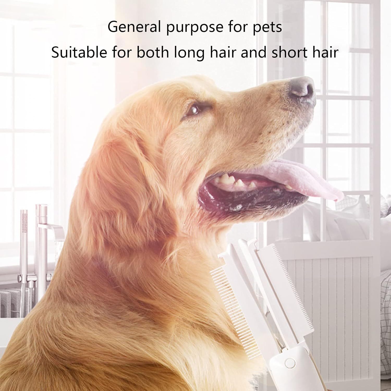 HKM-761875 3-in-1 Pet Grooming Comb with Round Smooth Ends and Lint Brush for Safe and Comfortable Use