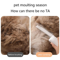 HKM-761875 3-in-1 Pet Grooming Comb with Round Smooth Ends and Lint Brush for Safe and Comfortable Use