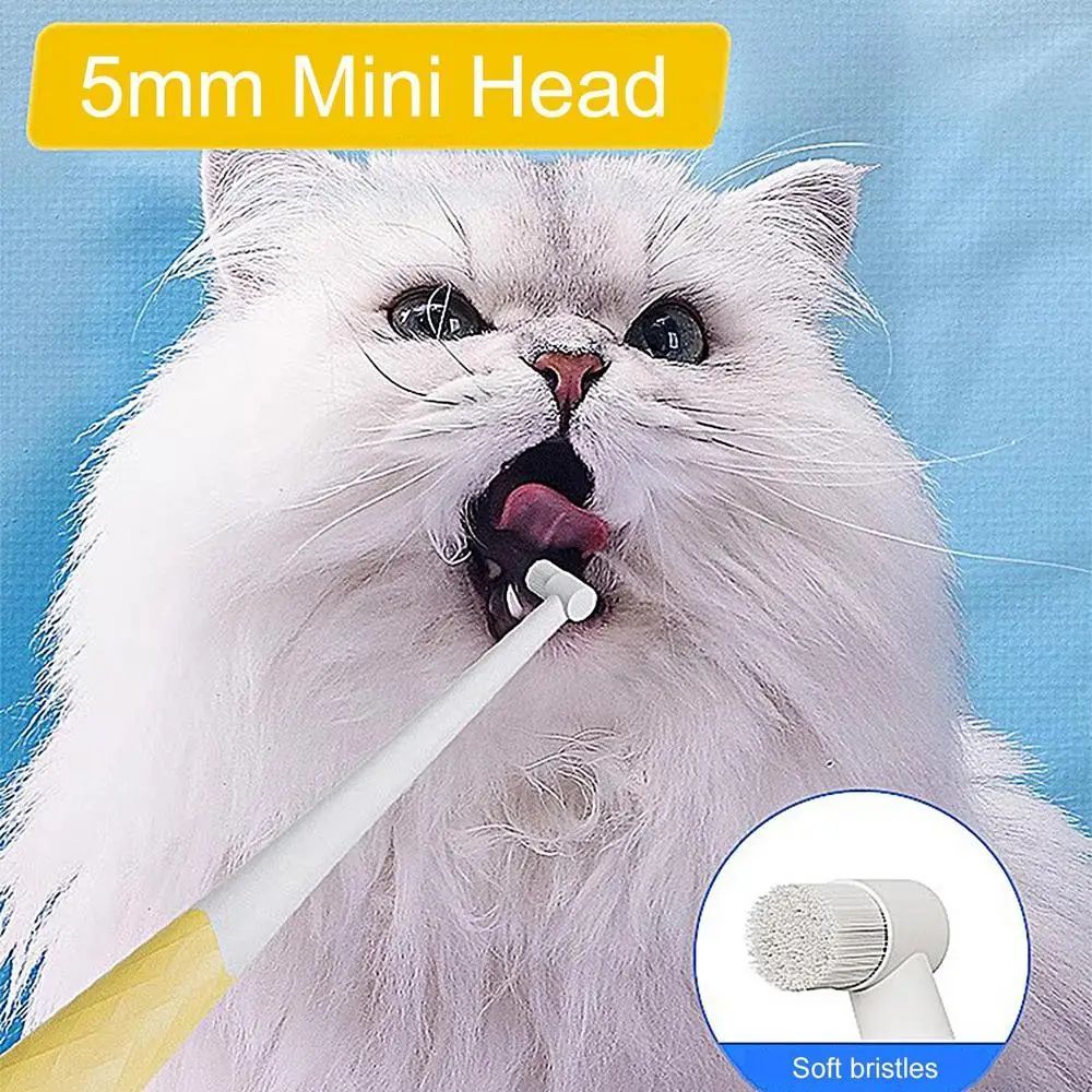 HKM-594387 Cat and Small Dog Toothbrush with Soft Bristles and Anti-Slip Handle for Safe Oral Care