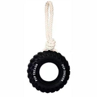 HKM-549139 Durable Interactive Chew Toy for Large Dogs - Natural Rubber Tire Design with Treat Dispenser for Aggressive Chewers