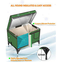 HKM-363859 Foldable Insulated Cat Cage for Outdoor Use - Green, Various Sizes