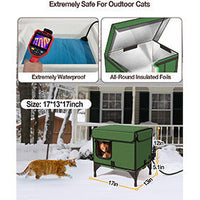 HKM-363859 Foldable Insulated Cat Cage for Outdoor Use - Green, Various Sizes