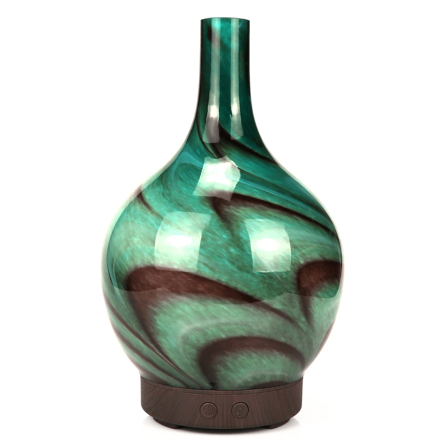 HKM-130643 Colorful Ultrasonic Glass Aroma Diffuser - Vase Shape, Household Use, 1L Capacity, Quiet Operation, Multiple Color Options