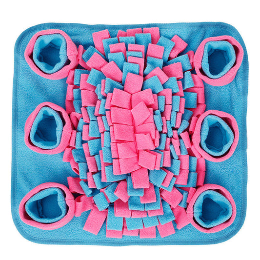 HKM-042451 Snuffle Mat for Dogs - Fleece, 45x45x5cm - Encourages Sniffing, Reduces Anxiety, and Promotes Slow Eating