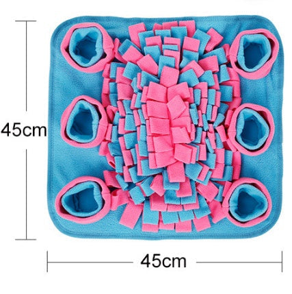 HKM-042451 Snuffle Mat for Dogs - Fleece, 45x45x5cm - Encourages Sniffing, Reduces Anxiety, and Promotes Slow Eating