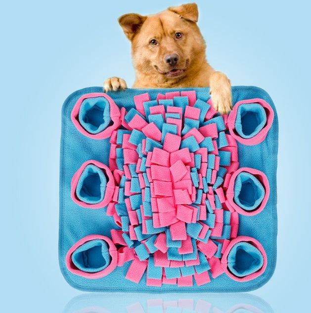 HKM-042451 Snuffle Mat for Dogs - Fleece, 45x45x5cm - Encourages Sniffing, Reduces Anxiety, and Promotes Slow Eating