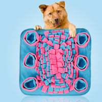 HKM-042451 Snuffle Mat for Dogs - Fleece, 45x45x5cm - Encourages Sniffing, Reduces Anxiety, and Promotes Slow Eating