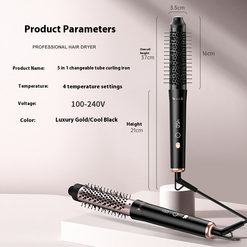 HKM-092627 Automatic Multifunctional Large Wave Hair Curler with Headbands - Rose Gold and Black Options, 1000W, Wired Power Supply