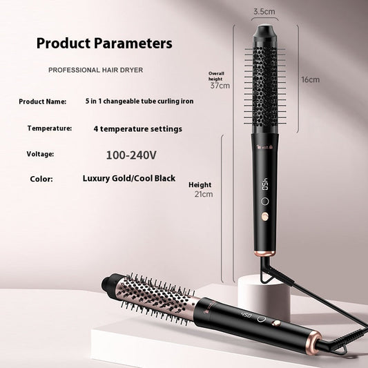 HKM-092627 Automatic Multifunctional Large Wave Hair Curler with Headbands - Rose Gold and Black Options, 1000W, Wired Power Supply
