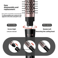 HKM-092627 Automatic Multifunctional Large Wave Hair Curler with Headbands - Rose Gold and Black Options, 1000W, Wired Power Supply