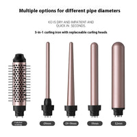 HKM-092627 Automatic Multifunctional Large Wave Hair Curler with Headbands - Rose Gold and Black Options, 1000W, Wired Power Supply