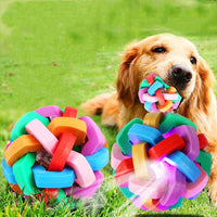 HKM-005587 Interactive Flashing Dog Chew Balls with Bells - Colorful, Bite-Resistant Toys for All Dog Sizes