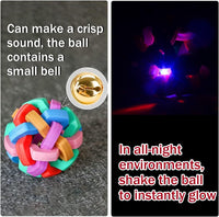 HKM-005587 Interactive Flashing Dog Chew Balls with Bells - Colorful, Bite-Resistant Toys for All Dog Sizes