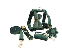 HKM-729619 Soft Velvet Dog Collar with Matching Accessories - Adjustable Sizes XS to XL