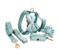 HKM-729619 Soft Velvet Dog Collar with Matching Accessories - Adjustable Sizes XS to XL