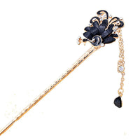 HKM-755347 Alloy Peacock Hairpin with Gemstone Inlay - Exotic Animal Design in Various Colors