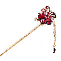 HKM-755347 Alloy Peacock Hairpin with Gemstone Inlay - Exotic Animal Design in Various Colors