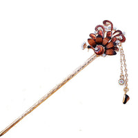 HKM-755347 Alloy Peacock Hairpin with Gemstone Inlay - Exotic Animal Design in Various Colors