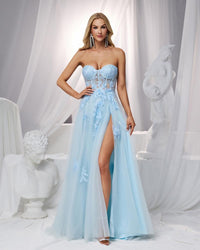 HKM-696531 Elegant Blue Evening Gown for Women - Style EZ25159