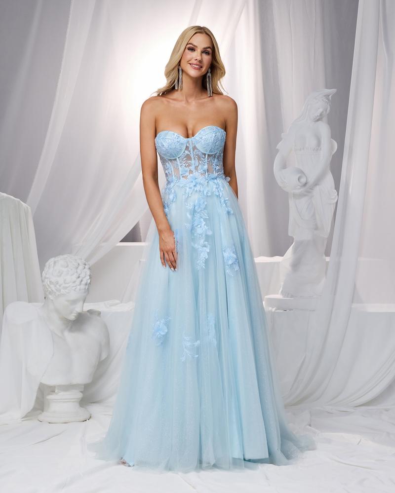 HKM-696531 Elegant Blue Evening Gown for Women - Style EZ25159