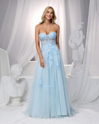 HKM-696531 Elegant Blue Evening Gown for Women - Style EZ25159