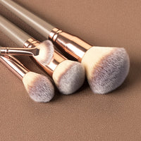 HKM-280275 15-Piece Makeup Brush Set with Eye Shadow Brushes in Brown and Black Handles