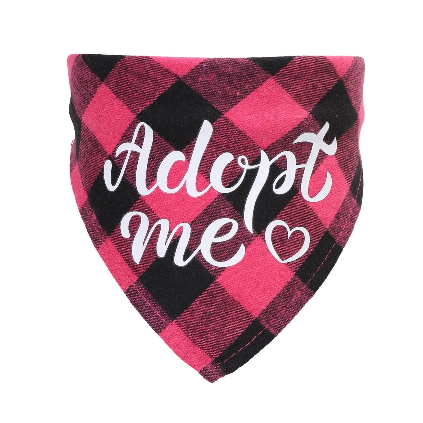 HKM-947667 Cotton Triangle Scarf for Dogs and Cats - Suitable for Neck Size 20-42cm - Available in Red, Blue, and Rose Red Plaid Designs