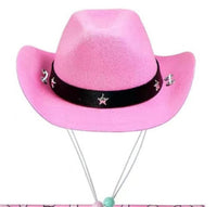 HKM-000019 Cat Cowboy Hat and Bandana Set for Pets - Funny Western Costume for Cats and Kittens - Ideal for Halloween and Themed Parties