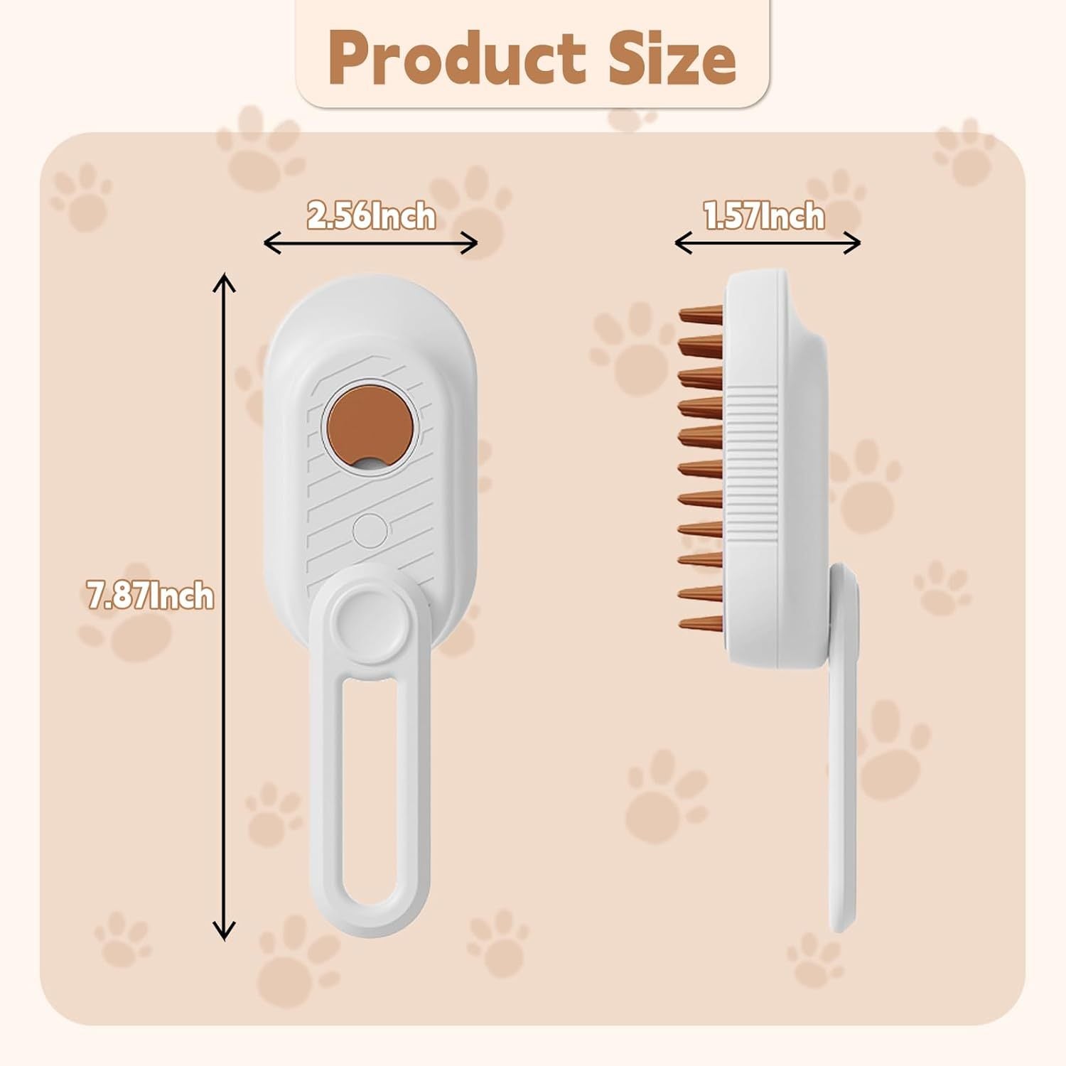 HKM-462355 3-in-1 Cat Steam Brush with Foldable Handle for Pet Grooming, Cleaning, and Massage - Ideal for Cats and Dogs