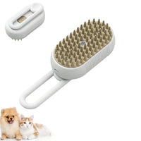 HKM-462355 3-in-1 Cat Steam Brush with Foldable Handle for Pet Grooming, Cleaning, and Massage - Ideal for Cats and Dogs