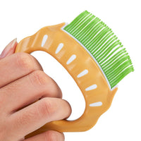HKM-215571 Pet Grooming Shell Shaped Comb Brush for Dogs and Cats - Hair Remover Tool for Loose Fur and Massage
