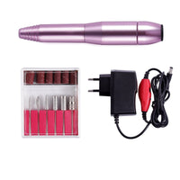 HKM-141715 Versatile Electric Nail Drill Manicure Machine with 6 Metal Bits and Abrasive Belts for Home and Salon Use