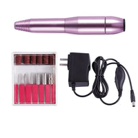 HKM-141715 Versatile Electric Nail Drill Manicure Machine with 6 Metal Bits and Abrasive Belts for Home and Salon Use