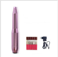HKM-141715 Versatile Electric Nail Drill Manicure Machine with 6 Metal Bits and Abrasive Belts for Home and Salon Use