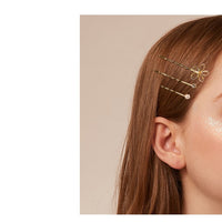 HKM-114643 Elegant Imitation Pearl Side Hair Clip in Fashion Gold - Alloy/Silver/Gold