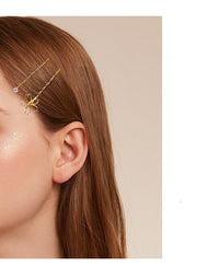 HKM-114643 Elegant Imitation Pearl Side Hair Clip in Fashion Gold - Alloy/Silver/Gold