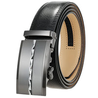 HKM-332947 Men's Automatic Buckle Leather Belt - Stylish Business Accessory