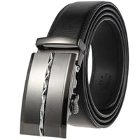 HKM-332947 Men's Automatic Buckle Leather Belt - Stylish Business Accessory
