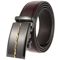 HKM-332947 Men's Automatic Buckle Leather Belt - Stylish Business Accessory