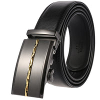 HKM-332947 Men's Automatic Buckle Leather Belt - Stylish Business Accessory