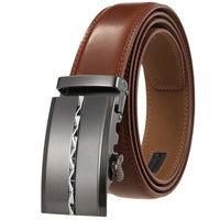HKM-332947 Men's Automatic Buckle Leather Belt - Stylish Business Accessory