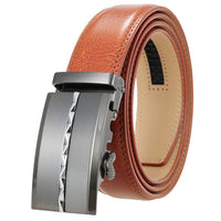 HKM-332947 Men's Automatic Buckle Leather Belt - Stylish Business Accessory