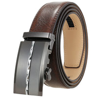HKM-332947 Men's Automatic Buckle Leather Belt - Stylish Business Accessory