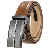HKM-332947 Men's Automatic Buckle Leather Belt - Stylish Business Accessory
