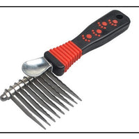 HKM-574867 Stainless Steel Pet Knot Comb for Efficient Dog Hair Removal - Red, 18 x 4.5 cm