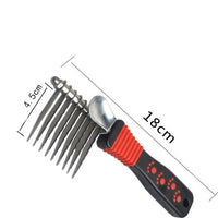 HKM-574867 Stainless Steel Pet Knot Comb for Efficient Dog Hair Removal - Red, 18 x 4.5 cm